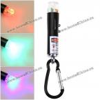 New Red Laser Light Pointer Emergency Colorful LED Flashlight Keychain/Keyring (Black) (BLACK)