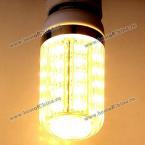 E14 36Pcs 5730 SMD LEDs 12W 1050 Lumens 110V LED 3000-3500K Corn Light with Stripe Lamp Shade (WARM WHITE)