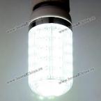 E14 36Pcs 5730 SMD LEDs 12W 1050 Lumens 110V LED 6000-6500K Corn Light with Stripe Lamp Shade (WHITE)
