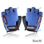 2PCS Breathable M Size Bicycle Gel Silicone Half Finger Gloves for Cycling (BLUE) (M)