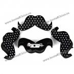 4PCS Mini and Practical Wood Pin with Moustache Design (BLACK)