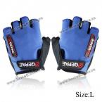 2PCS Breathable L Size Bicycle Gel Silicone Half Finger Gloves for Cycling (BLUE) (L)