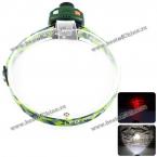 KinFire S10 Headlight Cree XP-E R3 White + 4LED Red 180LM 2 Modes 3 x AAA Battery Powered (NEON GREEN)