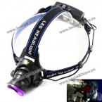 KinFire S100 Zooming Focus Headlight Cree XM-L U2 Cool White 900LM 3 Modes Purple US Charger and 18650 Battery Included