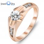 Wedding Ring 18K Gold Plated Polish Rings For Women Fashion Brand Jewelry Antique Golden Rings Accessories (JewelOra Ri100907)