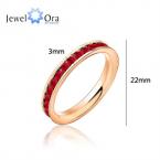 Wholesale Feminine 316L Designer ring Stainless Steel 18K Eternity Gold Ruby Ring (JewelOra Ri100186)