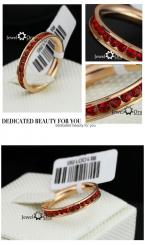 Wholesale Feminine 316L Designer ring Stainless Steel 18K Eternity Gold Ruby Ring (JewelOra Ri100186)