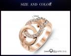 Fashion 18K Rose Gold Plated Ring White Cubic Zirconia Rings For Women  JewelOra #RI100935