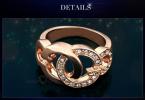 Fashion 18K Rose Gold Plated Ring White Cubic Zirconia Rings For Women  JewelOra #RI100935