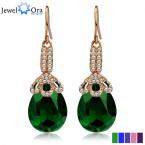 Fashion Crystal Drop Dangle Vintage Earrings Fashion Jewelry Gold Plated Brand Green Earrings For Women 2014 (Jewelora Ea101255)