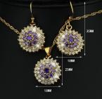 Xmas Gifts Gold Plated Jewelry Sets For Women Fashion Jewelry  #JS100340 Pendant Necklace Earring Jewelry Sets