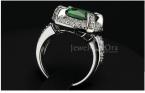 Vintage Green Cubic Zirconia CZ Silver Rings For Women Fashion Jewelry Women Big Emerald Rings (JewelOra Ri101203)