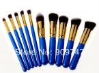 NEW 2014,10 PCS Kabuki blue golden Makeup Brushes Set blending Shadow Powder foundation Brush Cosmetic makeup brush kits tools