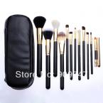 New 2014 Professional  Makeup Brush tools 12 PCs Brush Cosmetic Make Up Set With 2 Case Bag Kit, 