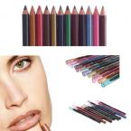 2014 New 12 Color Waterproof Pro Lasting Lipliner Eyeshadow Eyeliner Pencil Pens Set 04 # 55403 
