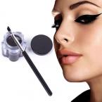 Pro Black Strong Waterproof Eye Liner Eyeliner Gel Makeup Cream Cosmetic + Brush #57444 