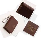POLO стильный мужской бумажник из натуральной кожи с коротким ремешком.(WDC1001)