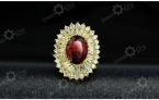 Party Fashion Golden Ring For Women Charming Oval Ring Gold Plated CZ Lady Ring (JewelOra RI101432)