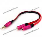 Audio Adapter Line Audio Splitter Gold Plating Double Female 3.5mm (RED)
