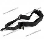 1-Point Sling Gun Strap Bungee Snap Hook for Outdoor Activities Army Uses (BLACK)