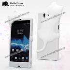 Hello Deere Diffie Cat Series Silica Gel Material Protective Case Cover for Sony Xperia Z L36h (WHITE)