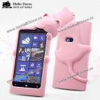 Hello Deere Diffie Cat Series Silica Gel Material Protective Case Cover for Nokia Lumia 920 (PINK)