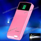 Cager B039 Micro USB Output 3000mAh External Mini Backup Mobile Power Bank of Digital Display Design for Samsung Galaxy S4 i9500 Note 2 N7100 Nokia Sony HTC Blackberry etc. (LIGHT PINK)