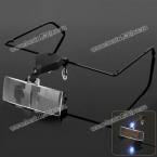 9157-3 Magnifying Eye Glasses with LED Lamp for Repairing Watch (BLACK)