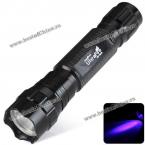 Ultrafire 501B Cree Q5 Waterproof LED Purple Light 18650 / 16340 UV Flashlight (BLACK)
