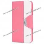 Защитный чехол из искусственной кожи и силикона с функцией подставки, карманом для визиток и коротким ремешком для iPhone 6 Plus, 5.5 дюйма. (Цвет - розовый)