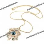 Fashionable Women's Eye Shape Embellished Pendant Necklace (AS THE PICTURE)