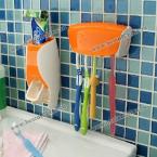EZ BR01 Creative Toothbrush Holder Automatic Toothpaste Dispenser Kit Bathroom Home Necessities (ORANGE)