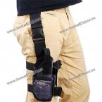 Durable Tactical Puttee Thigh Pistol Holster Tornado Leg Bag Gun Pouch with Quick Release Buckle (BLACK)