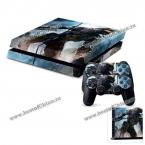 Console Skin Sticker Body and Game Pad Sticker for PS4 - Movie Scene Pattern (AS THE PICTURE)