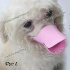 Adjustable Duckbill Dog Sleeve Pet Mask Soft Plastic Muzzle (PINK)