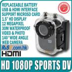 HD 1080p Diving Mini Action Helmet Car Recorder Cam 30M Waterproof Sports Camera