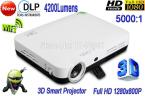 New DLP 4200 Lumens Android WiFi 3D Smart Projector Full HD 1280*800 Multimedia Home Cinema Projector 