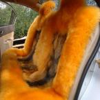 Free ship Wolf car seat cushion pure wool winter one piece full backseat sheep shearing models sheep fur accessories