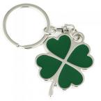 Creative Green Color Four-leaf Clover Fortune Keychain Key Chain Ring Keyfob Keyring