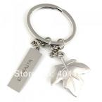 Creative Canada Maple Leaf Keychain Silvery Color Fashion Romantic Lover Key Chain Ring Keyfob Keyring Key Holder 