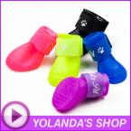 Candy Colors Dog Puppy Booties Waterproof Protective Rubber Pet Rain Shoes 4pcs/set Anti Slip Dog/Cat Shoes