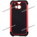 Exquisite Silicone and PC Material Football Texture Protective Case Cover for HTC M8 (RED)