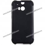 Exquisite Silicone and PC Material Football Texture Protective Case Cover for HTC M8 (BLACK)