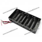 8 Slots AA Battery Holder Spring Clip Box Case with 11CM Wire Lead (BLACK)