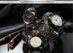 AGENTX AGX118 мужские водонепроницаемые часы с японским механизмом, круглым циферблатом, календариком и кожаным ремешком.