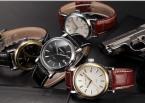 AGENTX AGX021 мужские кварцевые часы с круглым циферблатом, календариком и ремешком из натуральной кожи.