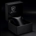 Luxury Black Fabric Pattern PU Leather Leatherette Square Official Premium Christmas Gift Box for Shark Sport Watch / ZC156