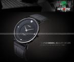 WEIDE WG-93001B-1 мужские водонепроницаемые часы с оригинальным циферблатом и ремешком из натуральной кожи.