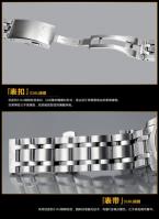 GUANQIN GQ50009 мужские водонепроницаемые часы с круглым циферблатом, календариком и ремешком из нержавеющей стали.