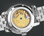GUANQIN мужские водонепроницаемые часы с круглым циферблатом, календариком, фазами луны и ремешком из нержавеющей стали.